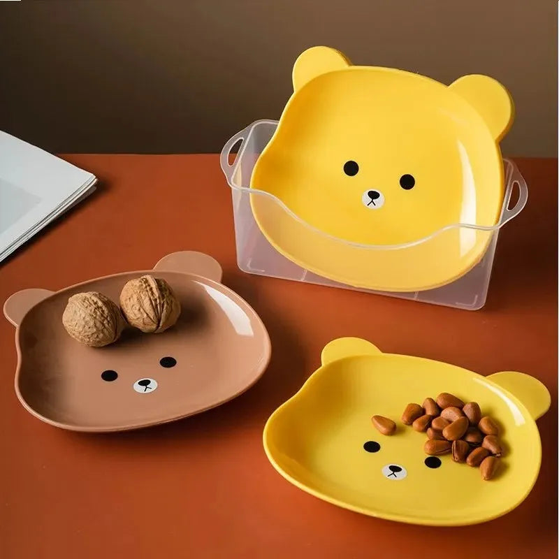 10Pcs  Unbreakable Modern Simple Dinner Plates with Stand