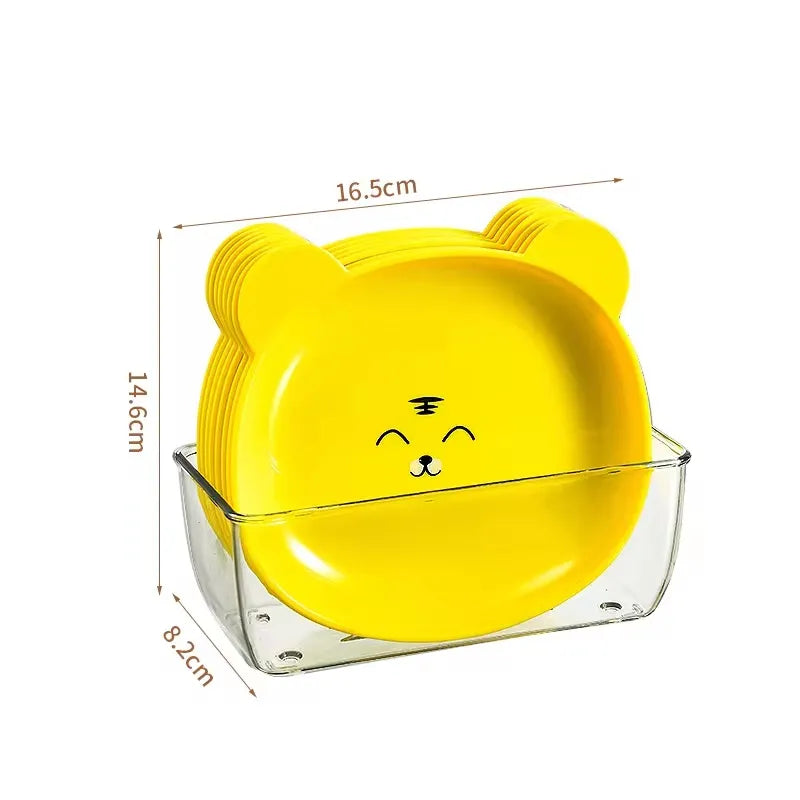 10Pcs  Unbreakable Modern Simple Dinner Plates with Stand