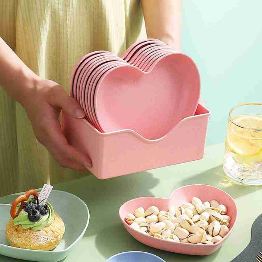 10Pcs  Unbreakable Modern Simple Dinner Plates with Stand